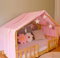 YellowNest Hausbett Himmel - 100% Baumwolle - Betthimmel Hausbett aus Musselin - Himmelbett Vorhänge für Bett 70x140 cm & 80x160 cm - Ohne Wimpelkette Kinderzimmer Stern (Rose, 130 x 320 cm)