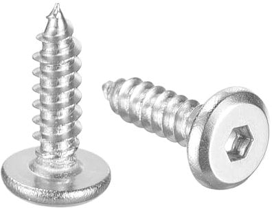 sourcing map M3 x 12mm (25 Pack) Flat Round Socket Head Screws, Stainless Steel Self Tapping Full Thread Hex Socket Cap Screws for Wood Furniture