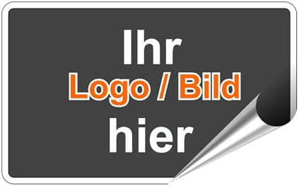 Aufkleber selbst gestalten - Personalisierte Aufkleber Etiketten ideal für Unternehmen Logos, Bilder, Foto Wunschtext - wasserfest, wetterfest spülmachinenfest Werbung Firma (Rechteckig)