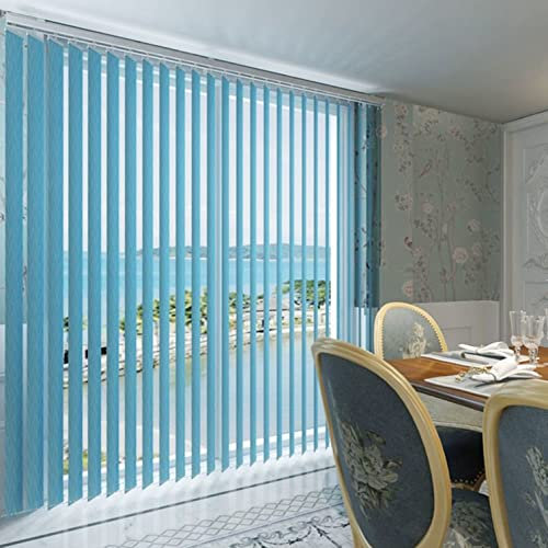 Individuelle vertikale Jalousien, blaue Lamellen, Lichtkontrolle, Sichtschutz, verstellbare Lamellen, mit Zubehör, ideal für Balkon, Größe B 150 x H 240 cm