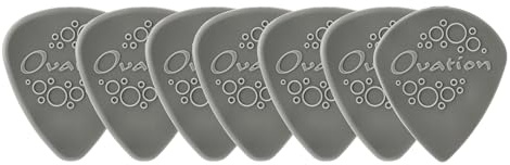 Ovation Diamond Picks Nylon Standard 351 Picks - Super Grip - Round Tip - 7 Set (6+1 Sharp Tip free) - 1.30 mm - dark blue - Made in Czech Republic