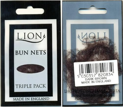 Bun Hair Nets Dance Ballet Equestrian Sleek Cover - Pack 3, 15, 30 - Dark Brown