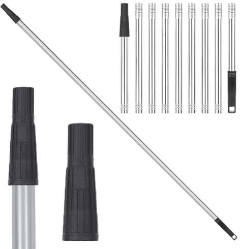 Multi-Purpose Extension Rod, 3.6 m Stainless Steel Telescopic Rod, Lightweight and Durable Extension for Paint Roller, Ceiling Cleaning and Window Cleaning, for Home, Outdoor and Family (Pole Only)