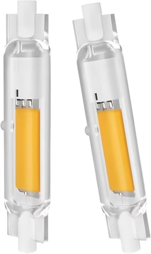 DafuDaGui 20W R7S LED Leuchtmittel 78mm dimmbar, 3000K Warmweiß 2000LM 360° Abstrahlwinkel, Ersatz für 200W J78 Halogenstab, flimmerfrei, 220-240V Doppelend-Röhrenlampe für Strahler, 2 Stück