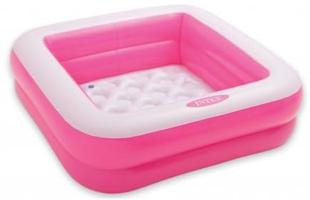 Baignoire de Douche Gonflable Rose pour bébé 85x85x23cm - Set Bain Enfant avec Carte Tigre