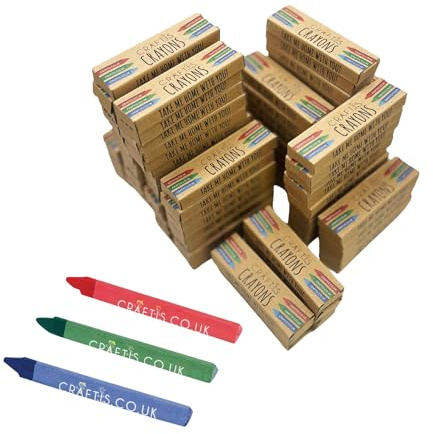 Craftis Triangular Crayons for Kids - 200 Boxes of Mixed Coloured Crayon Set, 600 Crayons Total - Perfect For Restaurants, Schools or Party Bag Fillers - 3 Triangular Colours Per Box