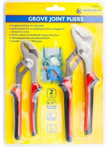 New Set of 2 Grove Joint PLIER Adjustable Water Pump Heavy Duty Wrench Tool Plumber | Quick Change Adjustable Pipe Wrench, Tongue and Groove Pliers with Wide JAW Capacity