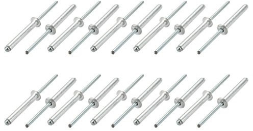 sourcing map 20Stk.Aluminum/Stahl Offenes Ende Blind Nieten 5mm x 35mm