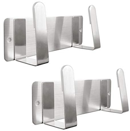 YOUGRIDDA Topfdeckelhalter, An der Wand befestigte 304 Edelstahl-Wannen-Deckel-Organisator-Halter, 3M selbstklebend, Küchen-Kochgerät-Werkzeug (Silber(2er-Set))