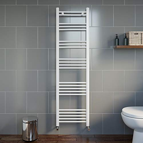 Modern Bathroom 1600 x 450mm Heated Towel Rail Radiator Straight White 22 Rails