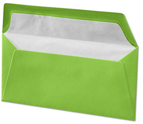 ARTOZ 25x Briefumschläge DIN Lang - Maigrün - 100 g/m² SEIDENFUTTER - (DL C5/C6) 220 x 110 mm - Nassklebung - Blickdicht - für Einladungen, Hochzeit, Geburtstag