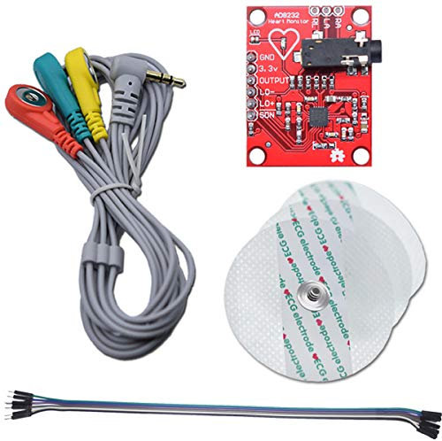 Youmile ECG Module AD8232 ECG Measurement Pulse Heart Rate Sensor Module Kit ECG Monitoring Sensor for Arduino with Dupont Cable