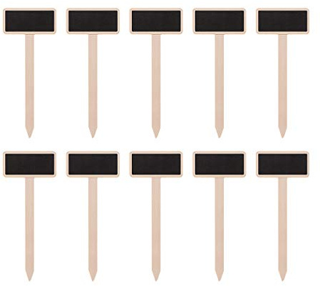 HEALLILY 40 x Holz-Pflanzen-Etiketten aus Holz, Mini-Kreidetafel-Schilder, Gartenstecker für Samen, Topfpflanzen, Kräuter, Blumen, Gemüse