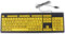 chenpaif Teclado, Letra Grande Negra, botón Amarillo Teclado con Cable USB para Personas Mayores y de Baja visión