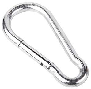 (4 Stück) Karabinerhaken aus verzinktem Stahl mit Schnappverschluss 12 x 140 mm DIN 5299 Karabinerclip mit Federverschluss (4)