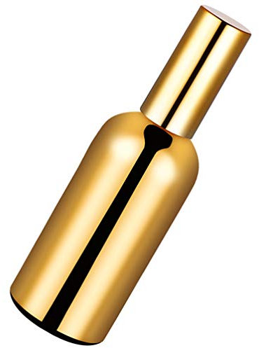 Sprühflasche, tragbar, 100 ml, leer, nachfüllbar, Glas, feiner Nebel, Spray, Parfümzerstäuber (Gold)