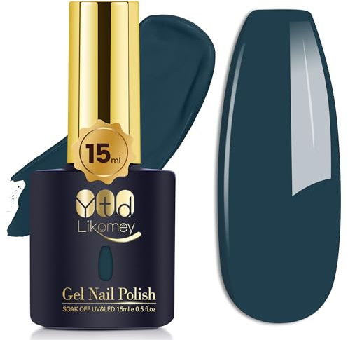 YTD Likomey UV Gellack Nagellack Gel,15ml Ägäis Blau Soak Off Farbgel Nagelgel Maniküre Blautöne Farbe Gel Polish,CS010