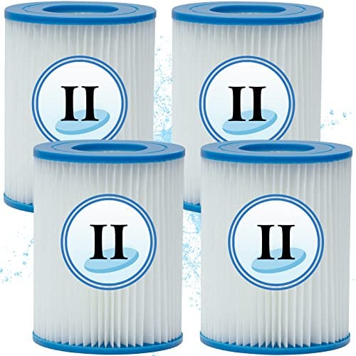 Denkmsd Filterkartusche Typ II, für Bestway 58094 - Filterkartusche für Poolfilter, Ersatzfilter für Bestway Typ II, für Bestway 58383 - Filterkartusche Typ II (4 Stück)
