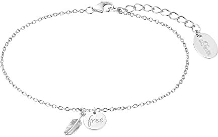 s.Oliver Armband 925 Sterling Silber Damen Armschmuck, 16+3 cm, Silber, Feder, Kommt in Schmuck Geschenk Box, 2032580