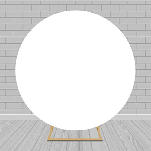 Elastisch-D7ft(220cm) einfarbig,weiß,runde Form,Hintergrund für Geburtstag,Babyparty,Party-Dekoration,Hintergrund Banner für Neugeborene Fotografie Requisiten Fotostudio (Kein Ständer enthalten)
