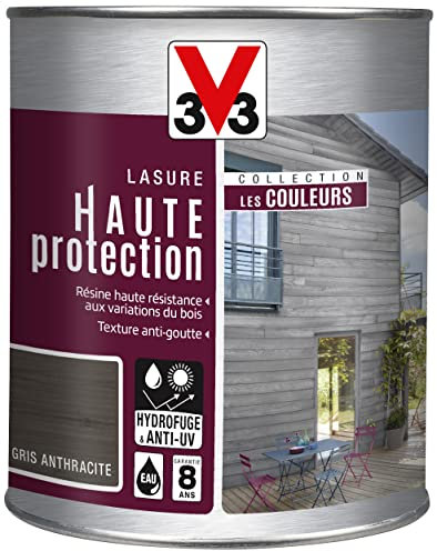 V33 Lasure haute protection, Les couleurs, Gris anthracite 1L