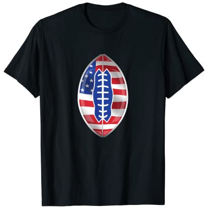 American Football Mit Amerikanischer Flagge, Football T-Shirt