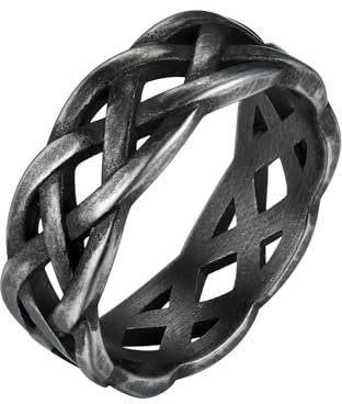 Richsteel Stainless Steel Grey Statement Ring For Men Male Irish Celtic Knot Jewellery Simple Wedding Rings