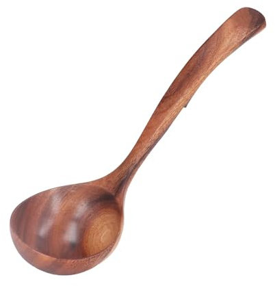 Cuillères à soupe en bois, louche à soupe en bois, cuillère à bouillie, petite louche, cuillères de service de cuisine, cuillère en bois antiadhésive pour la cuisine du dîner (S)