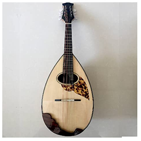 Zengxue Guitare Mandoline Américaine Tout Bois Mandoline Japonaise Piano À 8 Cordes Instrument De Musique Tibétain Couleur Bois Brut Débutants Mandoline