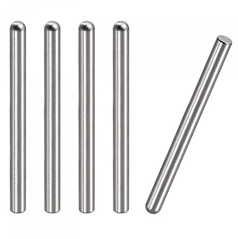 sourcing map 5 chevilles de 5 x 70 mm, 5 pièces en acier inoxydable 304 à tête ronde plate chanfreinée à extrémité en bois pour étagères de lit superposé