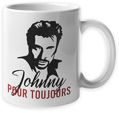 Encre et créations Mug céramique - Johnny Hallyday pour toujours - fan de Johnny - rock'n'roll - cadeau anniversaire
