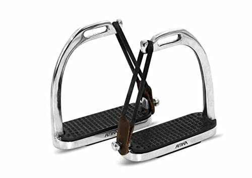 AMKA Sicherheitssteigbügel Edelstahl mit Gelenk Flexible Bügel 10 cm 12 cm 13 cm Trittfläche