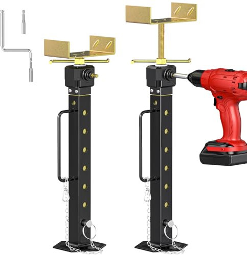 Sulythw Supporti scorrevoli per camper [consentire la regolazione del trapano] martinetti stabilizzatori per camper, camper e rimorchi da viaggio, regolabile da 40,6 cm a 91,4 cm, supporta fino a 2,3