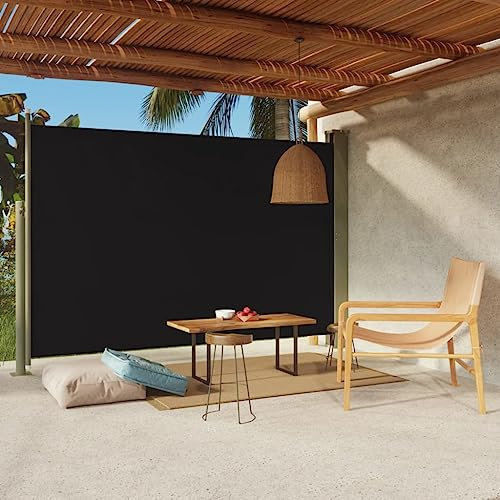 WIFESE Toldo Lateral retráctil para Patio Negro 200x300 cm Toldo Horizontal Exterior Separador Terraza Exterior Toldos Cortavientos Toldos Laterales Exterior Toldo para Patio Balcon Jardin