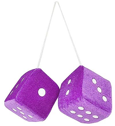 Luckxing Plüschwürfel EIN Paar Aufhängen Fuzzy Plüsch Würfel Mit Punkten 7 cm Fuzzy Dice Hanging Charm Auto Rückspiegel Hanging Zubehör Für Auto Dekoration Für Auto Innen Ornament Dekoration