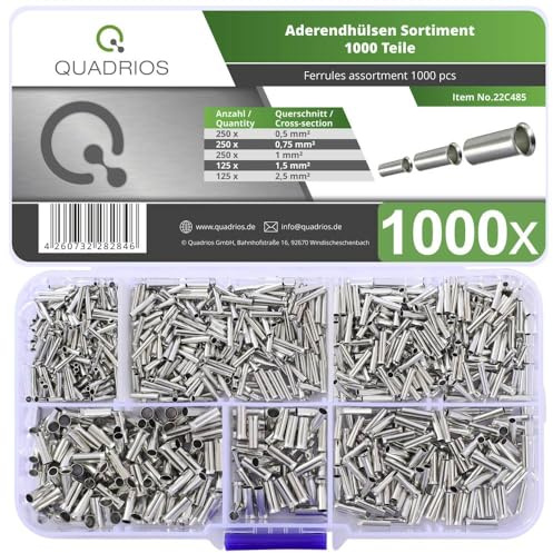 QUADRIOS 22C485 Aderendhülsen-Sortiment Unisoliert 1000 St.