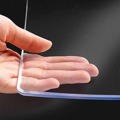 FLAVYO Protector de Mesa PVC Transparente Inodoro, Tapete 1,6, Mantel de Plástico Lavable Resistente a Altas Temperaturas (80x140cm/31x55in)