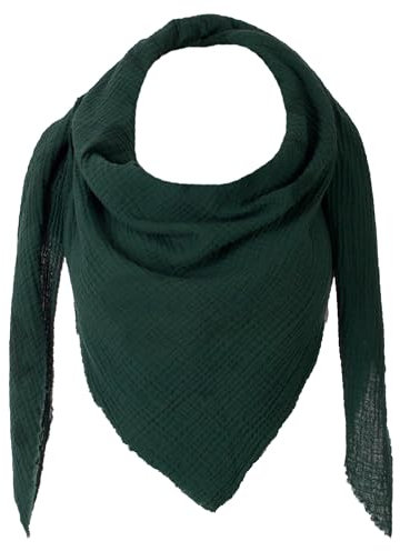 FASHION YOU WANT XXL Tuch 23 Farben Farbwahl Halstuch Musselintuch Musselin Damen Damenhalstuch Dreieckstuch Schal Herren Männer Frauen Herrenhalstuch Dreieckig leicht (einlagig)) (flaschengrün)
