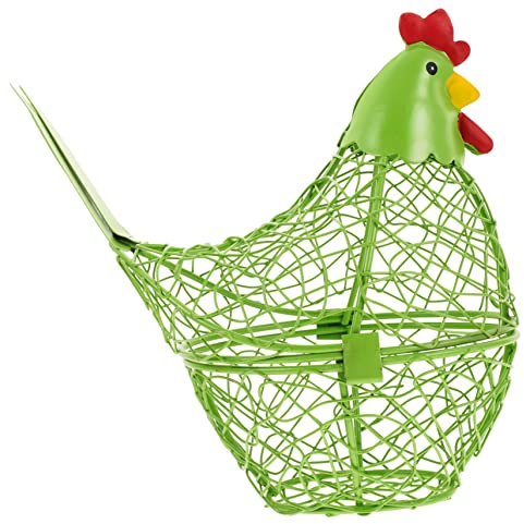 Ciieeo Hühnerei-korb Lagerkorb Metall Sammelkörbe Lebensmitteldekor Lebensmittelkorb Für Den Haushalt Dekorativer Eierhalter Drahtkorb Huhn Drahtkorb Ostern Küche Multifunktion Eisenkorb