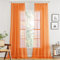 MIULEE Gardinen Vorhänge mit Kräuselband Vorhang Transparente Gardine aus Einfarbig Transparent Sheer Voile Wohnzimmer Luftig Dekoschal für Schlafzimmer 2er Set 260 x 140cm (H x B) Orange