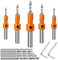 Cottssog Countersink Drill Bit, 5Pcs Adjustable Countersink Drill Bit Set,for Woodworking Countersink Drill Bits