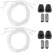 Endoto 2 Pares Kit de cordones para Salomon, cordones redondos sin atar para Salomon Speedcross zapatos de esquí Shoelaces Laces(Blanco, 56 pulgadas/142cm)