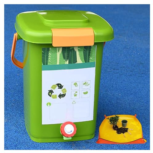 avec Robinet pour Collecter Le Liquide De Compost Poubelle Compost 8L/10L/15L/20L Facile à Nettoyer avec Le Couvercle D'étanchéité Poubelles à Compost,Style4(20L)-2Set