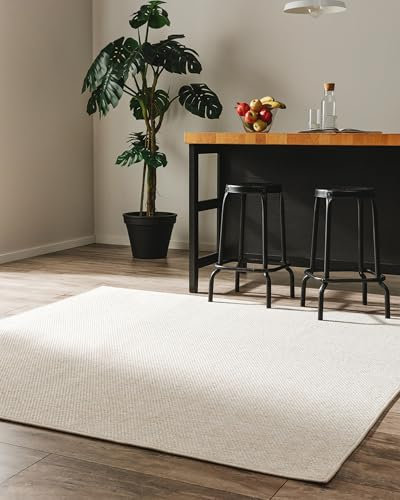 benuta Basic In- & Outdoor Teppich Wohnzimmer Iowa - Creme 300x300 cm - Boho Jute-Look - Wetterfest für Balkon, Terrasse - Schlafzimmer, Küchenteppich & Wohnzimmerteppich - Strapazierfähig & Robust
