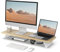 Fenge Dual Monitorständer mit Modernen Metallfüßen Multifunktionaler Bildschirmständer für Computer/PC/Laptop/TV 80x23,5x10cm Tragfähigkeit 25KG Eiche