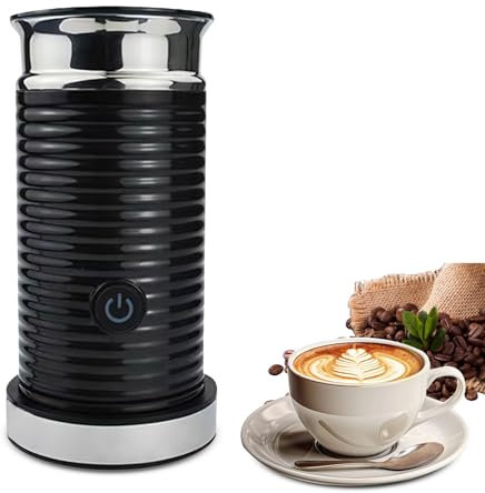 Milk Frother, 4 in 1 Electric Milk Frothers, Hot & Cold Milk Foamer, Automatic Milk Foam Machine, Silent Operation, for Coffee, Cappuccino (Black)