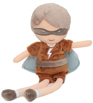 Jollein Stoffpuppe Kuschelpuppe - Superhero Dave - 100% Polyester - 32x10x6cm - Kuscheltier - Superheld