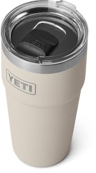YETI Rambler 20 oz Stackable Tumbler, Stainless Steel, Vacuum Insulated with MagSlider Lid, Cape Taupe