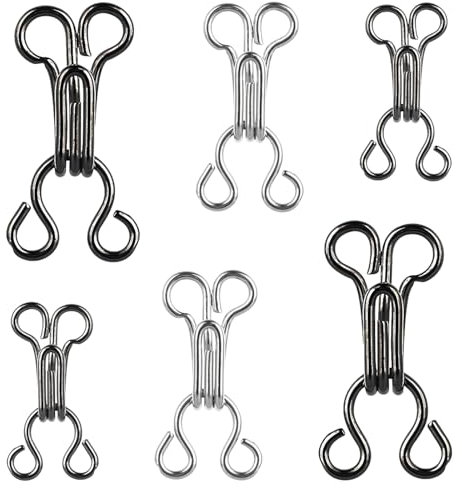 COMNICO 90 Pieces Sewing Hooks and Eyes Bra Trousers Pants Skirt Replacement Hooks and Eyes Clasps Fasteners for Clothing Sewing DIY Craft Pant Waist Tighteners for Women Loose Jeans