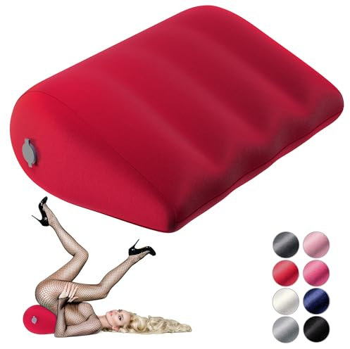 Liebesfreunde® Kissen Sex Spielzeug für die Frau - aufblasbar - Keilkissen mit waschbarem Bezug, rot